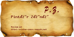 Pintér Zénó névjegykártya